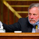 Chairman Richard Burr, R-NC, reaches for hand sanitizer at a Senate Intelligence Committee nomination hearing for Rep. John Ratcliffe, R-TX, on Capitol Hill in Washington,DC on May 5, 2020. - The panel is considering Ratcliffes nomination for Director of National Intelligence.